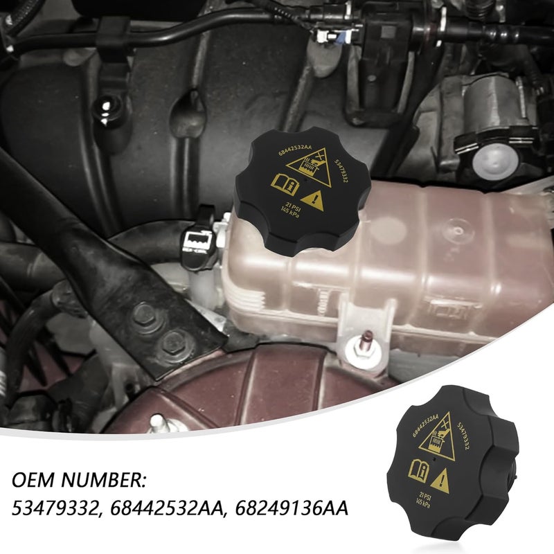 Stacool Car Radiator Cap Replacement OEM#68442532aa,53479332,Coolant Reservoir Cap Compatible with Chrysler Dodge Jeep Ram,Standard Car Accessories Radiator Cover Easy to Mounting - Image 5